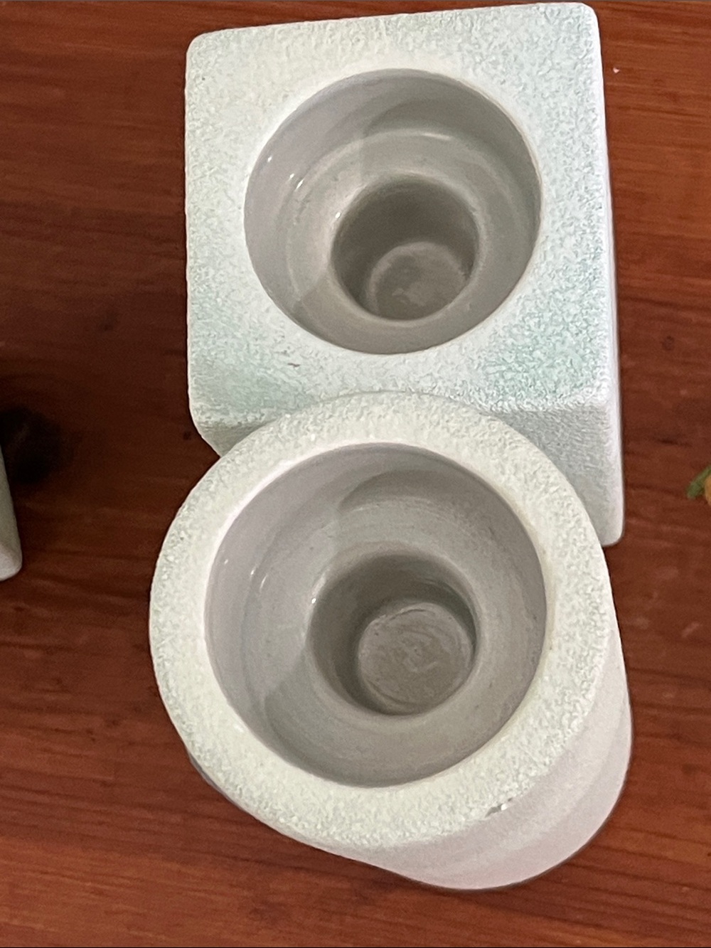 Partylite VTG Meadow Breeze 3pc Set Textured Matte Finish Planter/Candlesticks - Picture 6 of 6